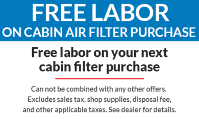 Free Labor Cabin Air Filter